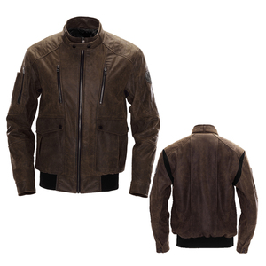Veste de moto d'hiver tendance en cuir véritable imperméable et coupe-vent pour homme, taille plus, fermeture éclair, coupe ajustée, qualité supérieure - Product Image 1