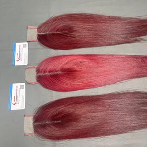 Combo Closure 2x4 con Encaje Transparente de 14 Pulgadas, Color Vino Tinto, Precio al por Mayor, Cabello Vietnamita, Listo para Enviar - Product Image 5