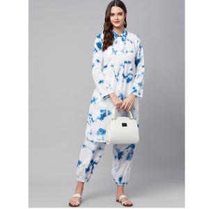Conjunto de Kurta Rosa Estilo Camisa para Mujer de Calidad de Exportación con Pantalones Cómodos con Dobladillo y Puños, Ideal para Uso Diario y Fiestas, en Venta - Product Image 5
