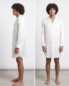 Silk Satin Long Sleeve <b>Nightshirt</b> Dress <b>Men</b> Button Up Turn Down Collar Satin Long Shirt <b>Men's</b> - Product Image 5