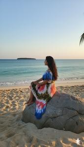 Vestido Camisero Maxi de Algodón Blanco con Botones, Estampado Floral Verde, Manga Larga, para Fiesta de Jardín de Verano, Estilo Boho Chic, Vestido Festivo con Cuello - Product Image 3