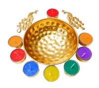 Bol décoratif en laiton Deepak Urli, durable, pour la Puja, Diwali, utilisation en intérieur, fleurs flottantes dans l'eau, prix d'usine