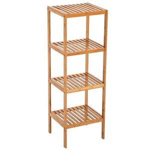 Scaffale a Quattro Ripiani per Bagno Serie RT, Colore Legno, 37*33*110cm - Product Image 4