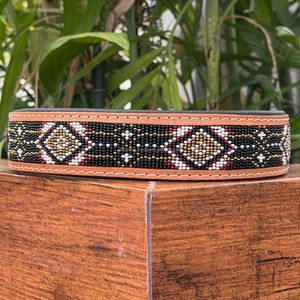 Colliers de chien élégants à perles florales robustes en cuir usiné à la main avec boucle en métal à dégagement rapide Colliers pour animaux de compagnie rembourrés réglables - Product Image 4