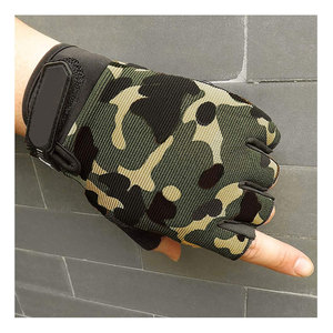 Half Finger Cycling <b>Gloves</b> Camouflage <b>Black</b> <b>Mesh</b> Breathable Unisex Summer Riding <b>Gloves</b> - Product Image 3
