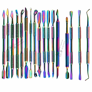 Outil de gravure réutilisable en acier inoxydable de qualité supérieure A+, grattoir à boucle, biseau circulaire, pousse-cuticules double extrémité pour manucure - Product Image 1