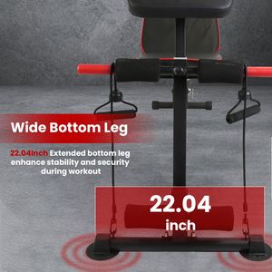 Panca Pesi Regolabile per Preacher Curl ed Estensione Gambe, Allenamento Domestico con Rack Pieghevole e Bande di Resistenza - Product Image 4