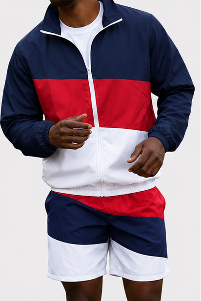 Navy Blue / Crimson Red / White