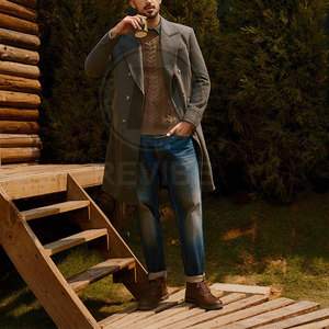 Pull en tricot décontracté pour homme, chaud et respirant, avec logo frontal, texture lisse, confortable à porter - Product Image 4