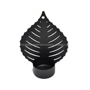 เชิงเทียนแบบแขวนผนังรูปกระต่ายเหล็กพร้อมเคลือบผงสีดำสำหรับตกแต่งบ้าน - Product Image 3