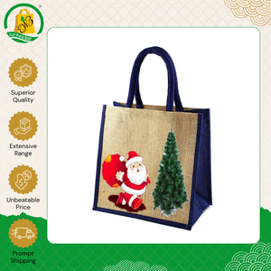 Bolsa de mano de yute con estampado navideño, diseño de lujo, de la mejor calidad, muy demandada y de gran venta, con asa acolchada, procedente de la India. - Product Image 3