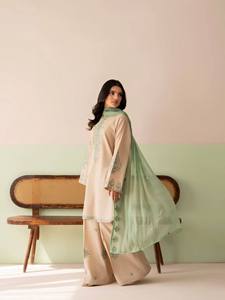 Ensemble de costume palazzo en soie romaine brodée de qualité supérieure avec travail de sequins de 3 mm et dupatta en faux georgette, vêtements ethniques pour femmes, export - Product Image 2