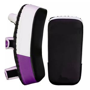 Vente flash : Coussinets de frappe incurvés en cuir de vachette, fabrication professionnelle, best-seller, pour boxe thaï, kick-boxing, MMA, Muay Thai. - Product Image 3