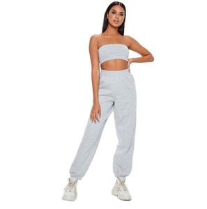 Nouveauté Pantalon de survêtement en molleton 100% coton à jambe droite pour femme avec logo personnalisé Style streetwear - Product Image 2