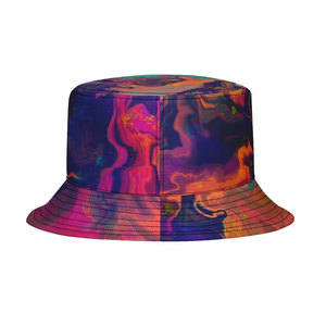 Unisex Bucket <b>Hat</b> Digital <b>Printed</b> Multicolor Abstract Pattern Fashion Casual Spring Summer Adult Fit - Product Image 4