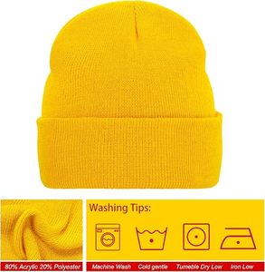 หมวกบีนนี่ไหมพรมถักลายปักโลโก้ตามสั่งสำหรับขายส่ง แบบ unisex สำหรับฤดูหนาว ผลิตจากอะคริลิก 100% ให้ความอบอุ่น ขอบถักแบบริบ เหมาะสำหรับใช้งานกลางแจ้ง สำหรับผู้ใหญ่ - Product Image 3