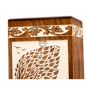 Handcrafted lifetree birds urn & Natural Wood Cremation Urn Blue Epoxy Ashes <b>Box</b> Artistic Funeral <b>Memorial</b> Keepsake by AYAANS - Product Image 5