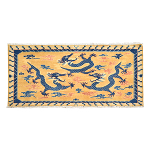 Tapis d'appoint oriental en laine fait main 9x12 - Motif vase chinois traditionnel, tapis vintage noué à la main pour salon - Product Image 1