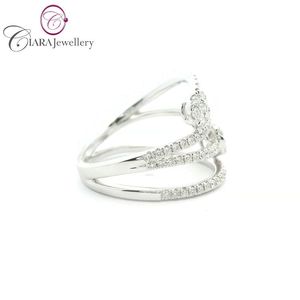 ANILLO DE CÓCTEL DE DIAMANTES NATURALES DE ORO BLANCO/AMARILLO/ROSA SÓLIDO DE 18K ESTILO DE MODA NUEVO MODELO MÁS VENTA PARA BODA/FIESTA AL POR MAYOR - Product Image 4