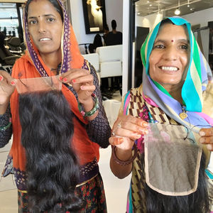 Pas cher 100% brut en gros aucun enchevêtrement naturel 5*5 fermeture Bodywave couleur noire Extensions de cheveux humains indiens non transformés - Product Image 4