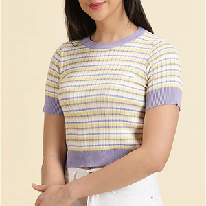 T-shirt court personnalisé avec logo imprimé, nouvelle mode, pour la personnalisation des vêtements féminins, couleur et style nouveau. - Product Image 2