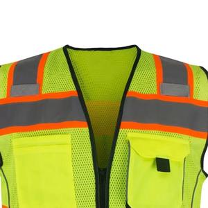 New Arrival High Vis Safety Jacket <b>Vest</b> Multiple Pockets Construction Security <b>Vest</b> - Product Image 5