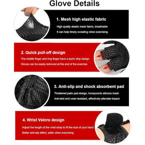 Guantes Deportivos de Microfibra con Bloques de Color, para Hombre y Mujer, Medios Dedos, Antideslizantes, con Palma Acolchada, Transpirables, para Gimnasio, Fitness, Levantamiento de Pesas - Product Image 6