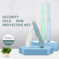 Couteau à sourcils pliable pour le soin féminin, outil de façonnage des poils portable avec design compact et logo de l'entreprise
