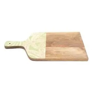 Nuevo Producto al por Mayor: Tabla de Cortar de Madera Personalizable Rectangular con Diseño de Asa Floral - Product Image 4