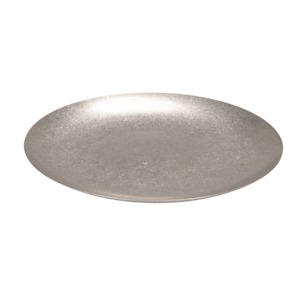 จานโลหะทรงกลม ลายเรียบ ดีไซน์มินิมอล ผิวขัดเงา - Product Image 1