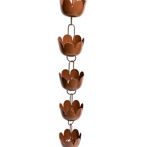 New Arrival Vintage Look Durable <b>Garden</b> Rain Chain <b>Hanging</b> Ornament Decorative Metal Rustic Rain Chain Rainwater Droplets - Product Image 1