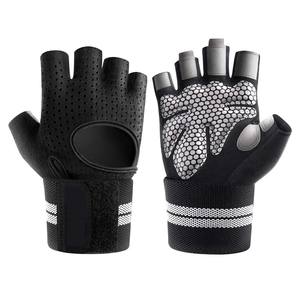Gants de musculation et de cyclisme en cuir pleine main personnalisés, antidérapants, avec sangle de poignet réglable, OEM - Product Image 3