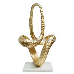 Excellent Quality Aluminum <b>Metal</b> Unique Shape Gold Plated Modern Sculptures From India Fancy Style Hot Selling - Product Image 4