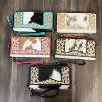 Dompet Kulit Asli Super September New Hand Tooled, Clutch Kulit Sapi Ukiran Bunga Barat, Tas Tangan Wanita Buatan Tangan
