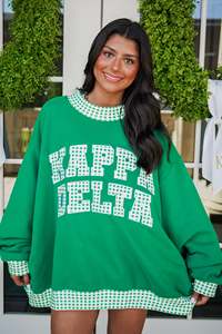Conjunto de Sudadera con Capucha Oversize y Pantalón Corto para Mujer, 420GSM, Personalizado, con Aplique de Letras Gingham, Cuello Simulado, Estilo Casual, Tejido con Estampado Frontal, Invierno - Product Image 2
