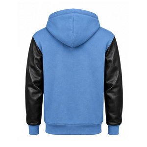 Comfortable Breathable Winter Men's Hooded Leather Sleeves <b>Hoodie</b> <b>Lightweight</b> Street Wear - Product Image 3
