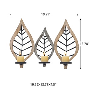 Bougie Applique Feuille Style Vente Chaude Pilier Bougeoir Tenture Murale Bougeoir Fiable Qualité Photophore - Product Image 3