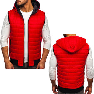 Gilet matelassé léger à capuche sans manches pour homme 2026 avec fermeture éclair, veste d'hiver rembourrée et poches - Product Image 1
