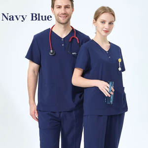 Tenues Médicales Extensibles Personnalisées de Haute Qualité pour Infirmiers, Médecins, Vétérinaires et Chirurgiens (Ensemble Unisexe) - Product Image 1