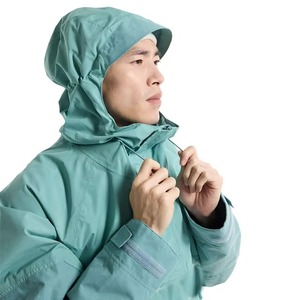 Chaqueta Impermeable Unisex para Esquí y Snowboard, Color Verde Espuma, con Capucha, Anorak, Cierre Lateral, Bolsillo Tipo Canguro, Gore-Tex - Product Image 3