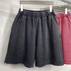 Shorts de sport pour hommes surdimensionnés délavés à l'acide, en molleton de coton 400 GSM avec cordon de serrage, marque privée, prêts à être expédiés - Product Image 5