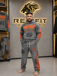 Conjunto de Sudadera con Capucha y Pantalones Deportivos Personalizados para Hombre, con Estampado Sun Fade, Estilo Vintage, 2 Piezas, OEM, ODM, Venta al Por Mayor - Product Image 1