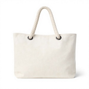 Extra <b>Large</b> Canvas Tote Customize Logo OEM Canvas <b>Bag</b> Heavy Duty Canvas Beach Tote <b>Bag</b> With Rope Handle - Product Image 2