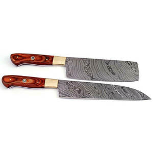 Ensemble de couteaux de chef en acier Damas moderne avec manche élégant pour la cuisine à domicile et les restaurants - Product Image 5