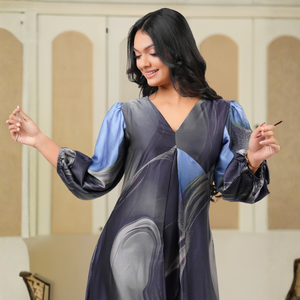 Casual Women's Abstract <b>Pattern</b> 100% Polyester <b>A</b>-<b>Line</b> Maxi <b>Dress</b> - Product Image 5