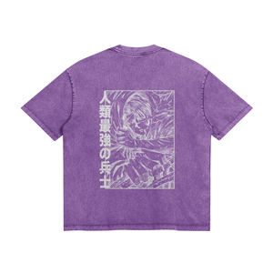 T-shirt Homme Slim Fit Délavé à l'Acide Col Rond Manches Courtes Effet Stone Washed avec Logo Avant Disponible en Plusieurs Tailles – Vente en Gros - Product Image 3