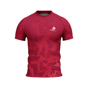T-shirt de sport pour homme à manches courtes, imprimé géométrique, séchage rapide, col rond, coupe classique, toutes saisons - Product Image 5