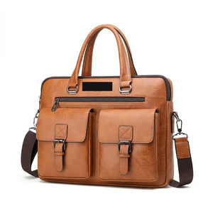 Bolsos para Portátil de Cuero Sintético al por Mayor con Logotipo Personalizado, Bolsos de Hombro de Cuero PU para Portátiles, Bolsos para Portátiles de Cuero Genuino PU OEM - Product Image 3