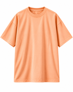 Camiseta Oversize Personalizada al por Mayor en Color Durazno y Naranja, Unisex, de Algodón Grueso, con Hombros Caídos, Estilo Urbano, Ropa de Marca Privada - Product Image 1