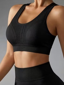 Ladies Seamless Textured Fitness Bra Asymmetrical Multi Strap Back Gym Tank <b>Compression</b> Padded Activewear <b>Top</b> OEM Factory - Product Image 2